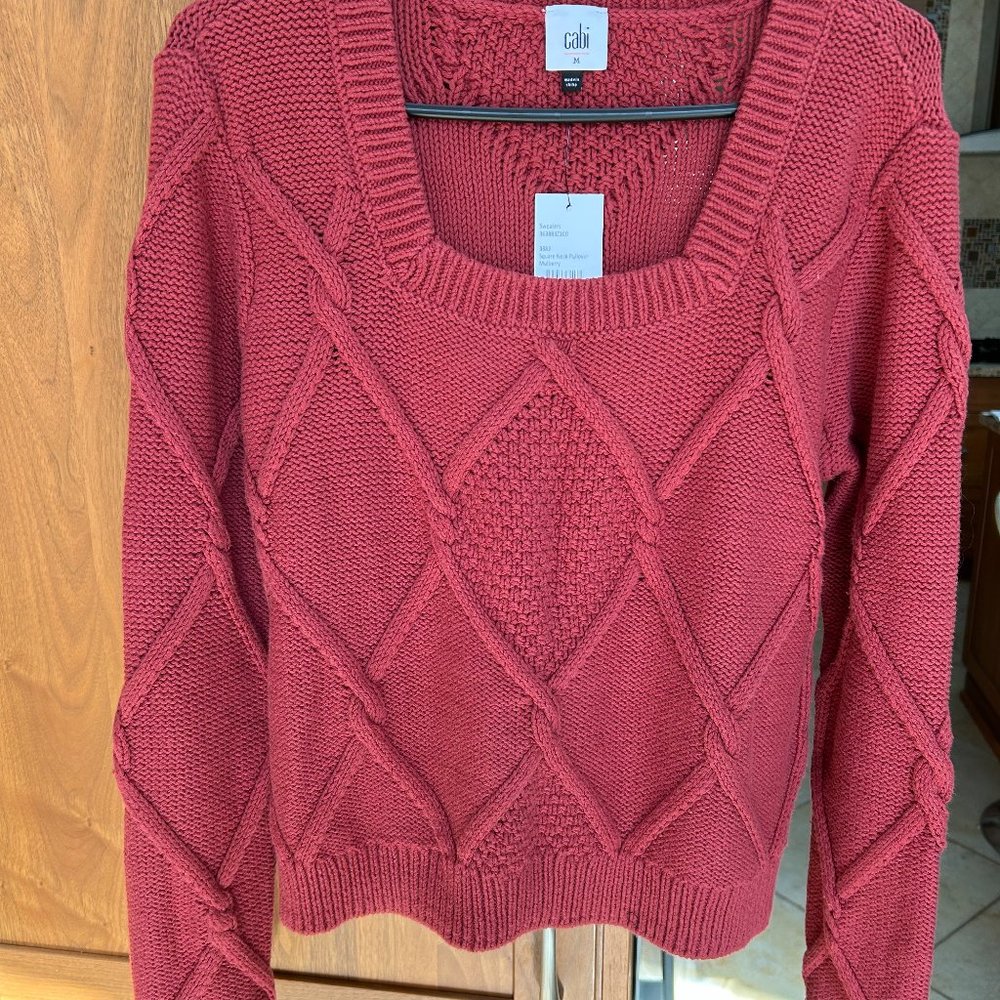 Cabi  Square Neck Pullover Muloberry Color, NWT, Size M